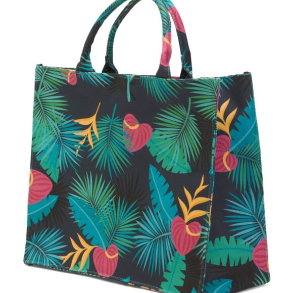 Twig & Arrow "Weekend" Large Printed Canvas Tote NWT - Picture 4 of 10